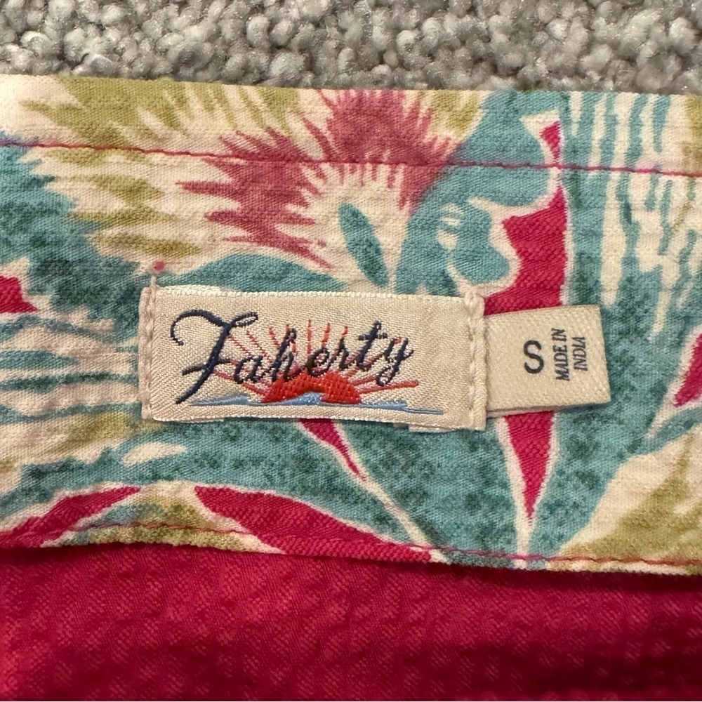 Faherty Pink Floral Pacifica Seersucker Wrap Midi Skirt size small like new - Picture 8 of 12